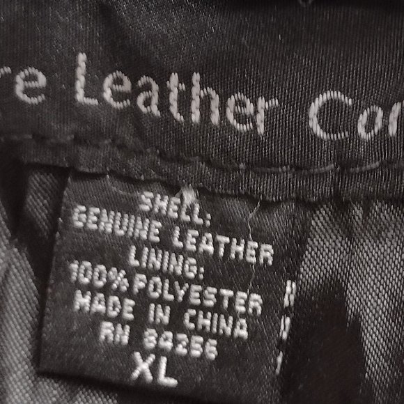 100% Genuine Italian Stone Leather Patchwork Black Coat XL - Picture 4 of 13